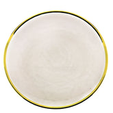 Prato Sobremesa Cristal De Chumbo com Borda Fio de Ouro Wolf - 21 cm - Ela Decora